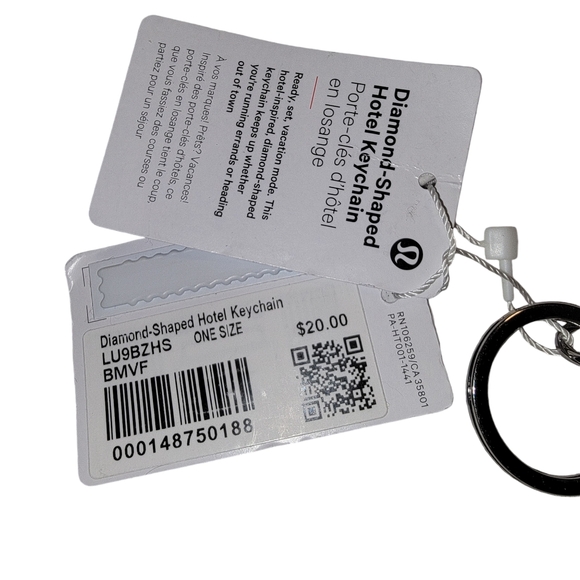 NWT Lululemon Diamond Shaped Hotel Keychain - Picture 3 of 4